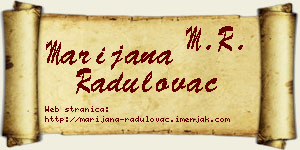 Marijana Radulovac vizit kartica
